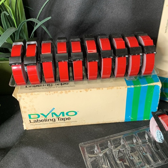 15 rolls Vintage GLOSSY red DYMO 3/8” x 144” labeling tape - Picture 2 of 7